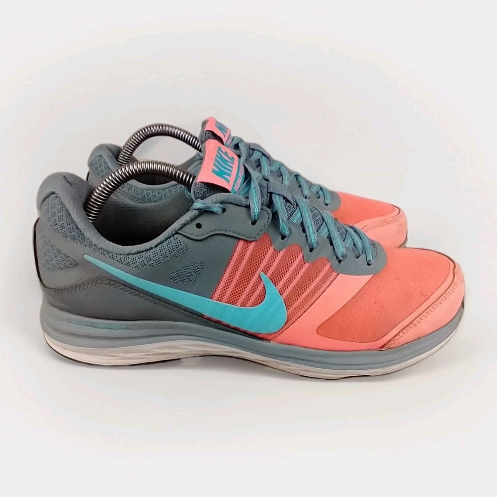 Nike Dual Fusion‎ X Womens Running Shoes Grey Mango Teal 709501-400 Size 10